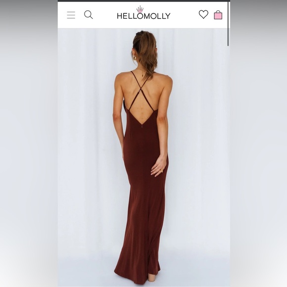 Hello Molly Words of Warning Maxi Dress Chocolate - Picture 2 of 3